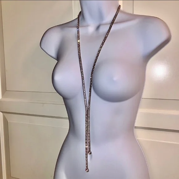 Crystal Lariat Y Necklace by Allen Schwartz